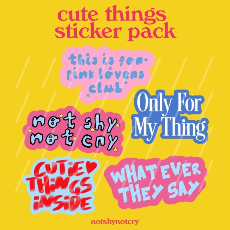 

cute pink things sticker pack