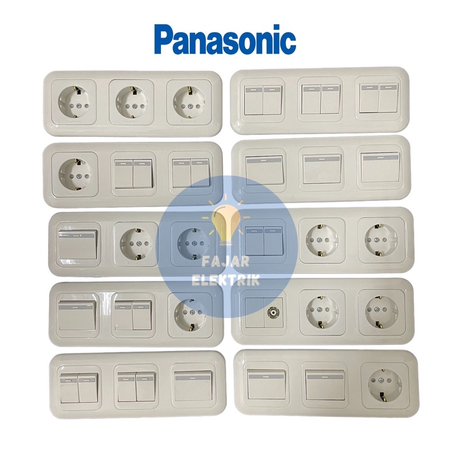 PANASONIC 3 GANG INBOW STOPKONTAK SAKLAR SERI 3 GANG SAKLAR ENGKEL3 GANG