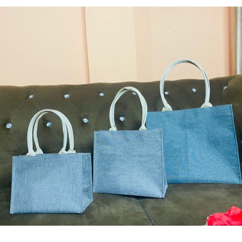 

Tas Hampers Souvenir Murah Serba Guna Kampas Impor Denim