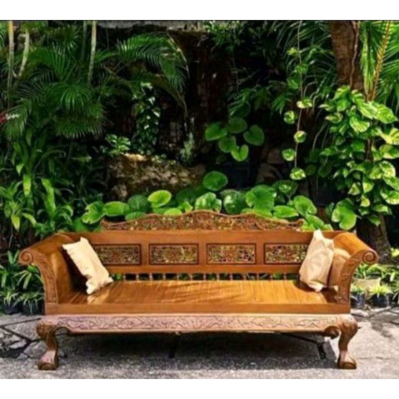 kursi bale bale kuku macan ukir kayu jati