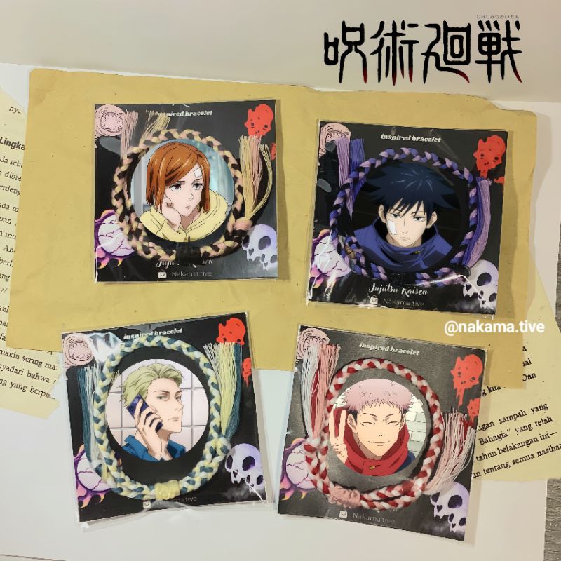Jujutsu Kaisen Bracelet/Gelang Benang | Gelang Tali | Gelang Kepang | Gelang Anime