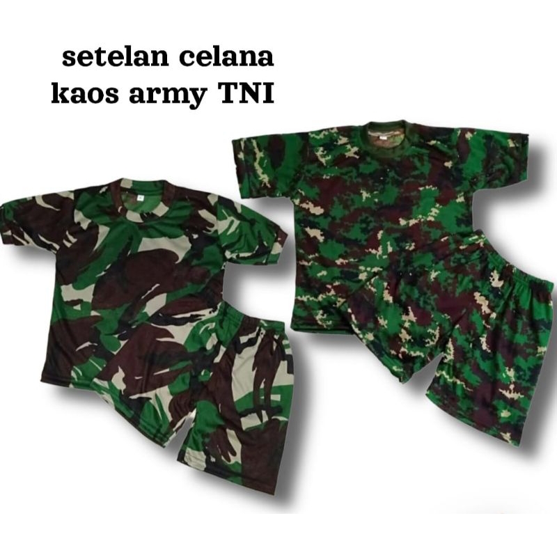 SETELAN BAJU KAOS TENTARA ANAK LAKI LAKI TNI MALVINAS
