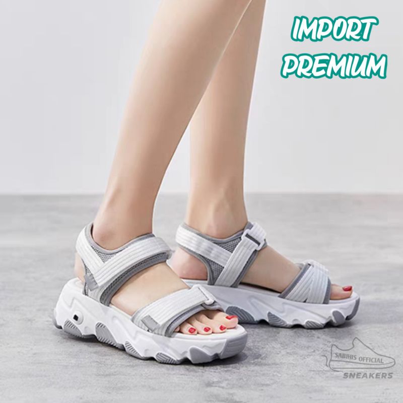 sendal sandal selop slop ksut gunung remaja dan anak perempuan cewek tanggung warna abu abu hak sole