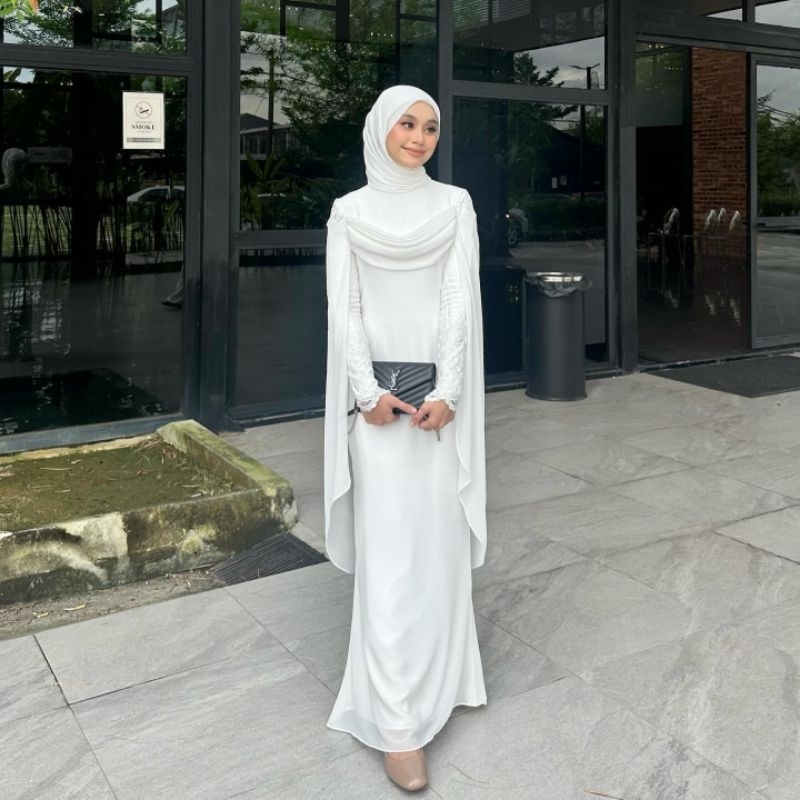 Mala Dress Baju Malaysia Kurung - dress melayu custom gamis putih lebaran seragam bridesmaid couple 
