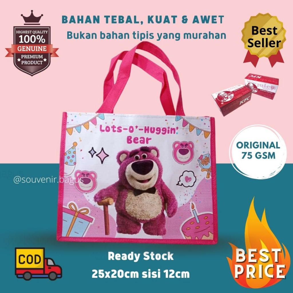 

Tas ultah anak lotso Lots-o'-Huggin' Bear souvenir ulang tahun toy storie beruang lucu animal