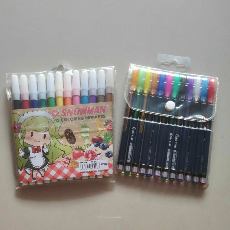 

Spidol Snowman Pulpen Gel 12 Warna Neo Colour Color ATK Pewarna Pen Menggambar Gambar