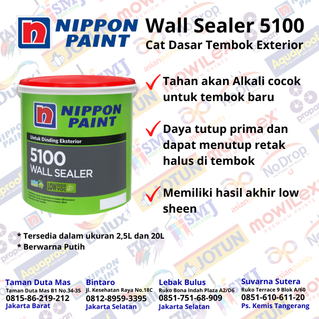 CAT DASAR NIPPON PAINT 5100 WALL SEALER KEMASAN 20 LITER
