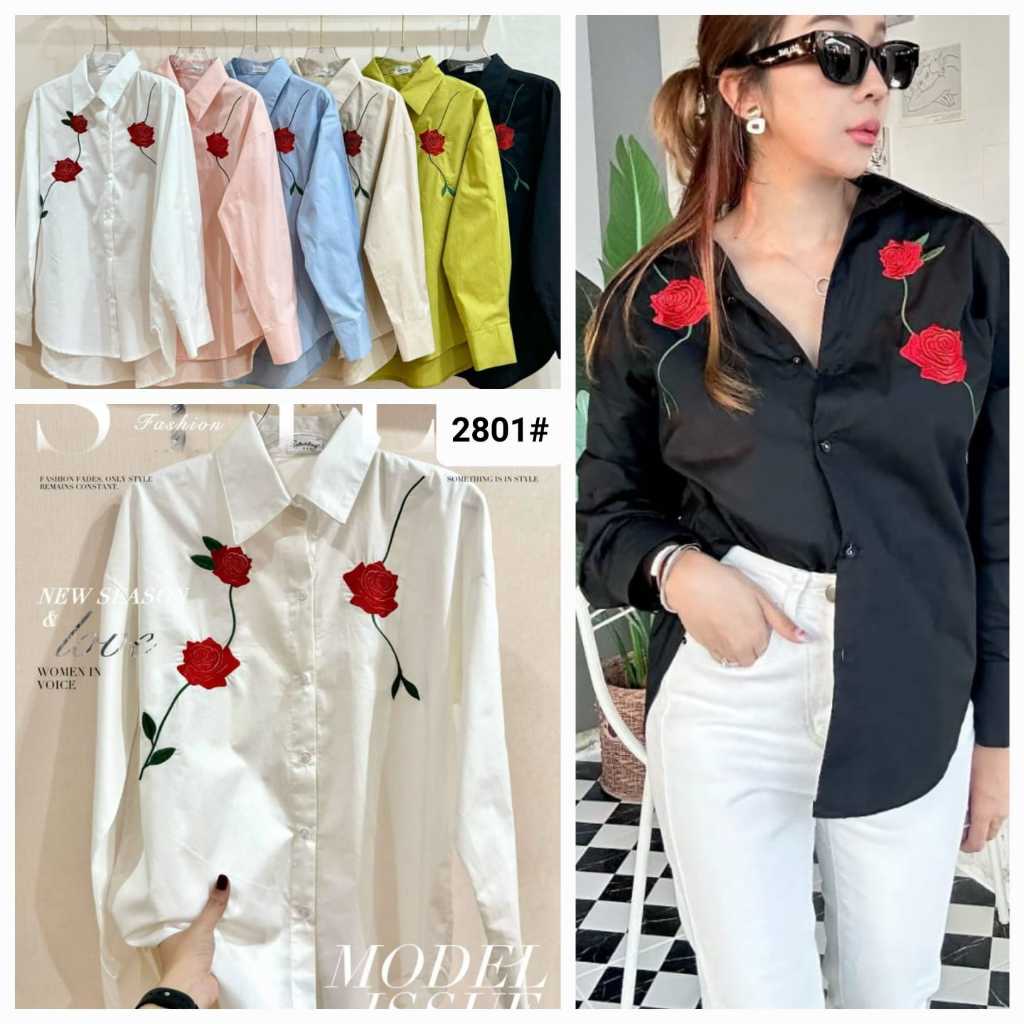 KEMEJA BUNGA // BLOUSE BUNGA // KEMEJA ECER GROSIR // BLOUSE KEMEJA WANITA LENGAN PANJANG // SHORT T