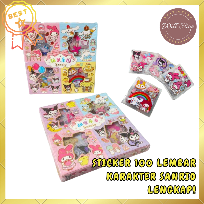 

STICKER 100 LEMBAR (MIRIP MOMO MASU MOCHI SENMU) KARAKTER SANRIO KUROMI MY MELODY CINNAMOROLL POMPOMPURIN TERMURAH READY COD