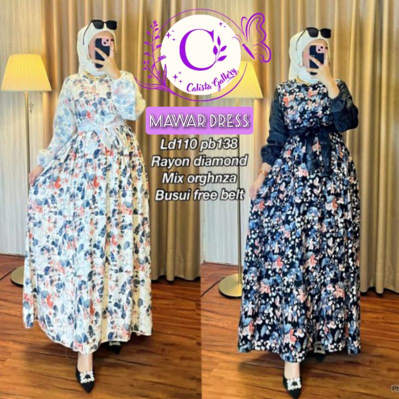 Calista ° Mawar Dress Gamis Organza