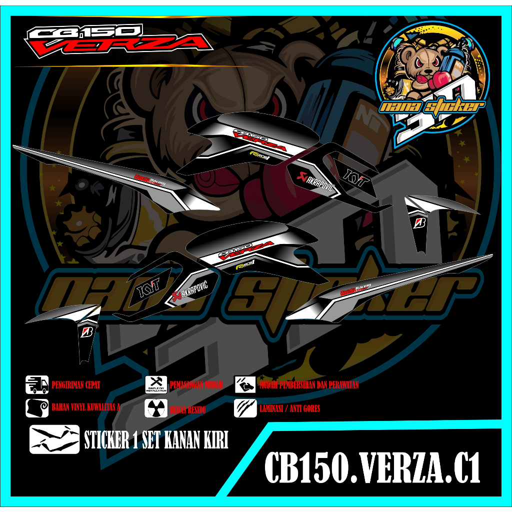 STRIPING HONDA CB150 VERZA VARIASI STICKER CB150 VERZA STICKER LIS LIST CB150 VERZA VARIASI c1