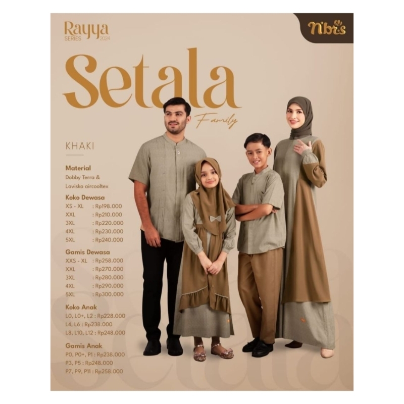 NIBRAS SETALA KHAKI RAYYA SERIES SARIMBIT KELUARGA NIBRAS / COUPLE KELUARGA NIBRAS