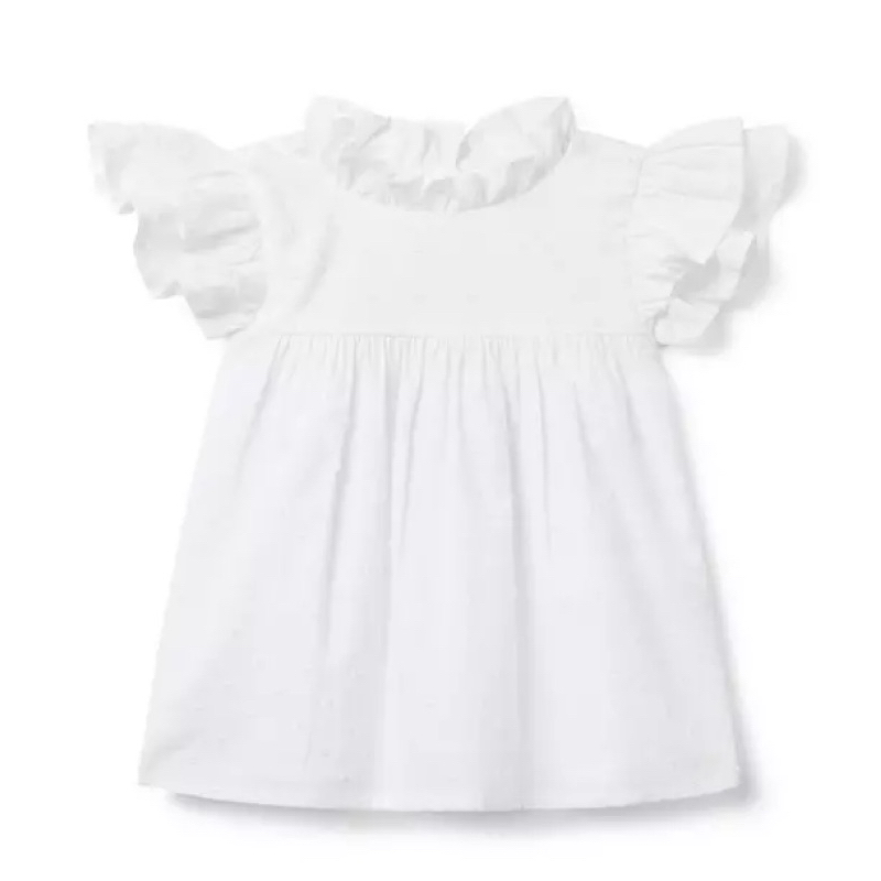 Janie and Jack White Ruffle Textured Top