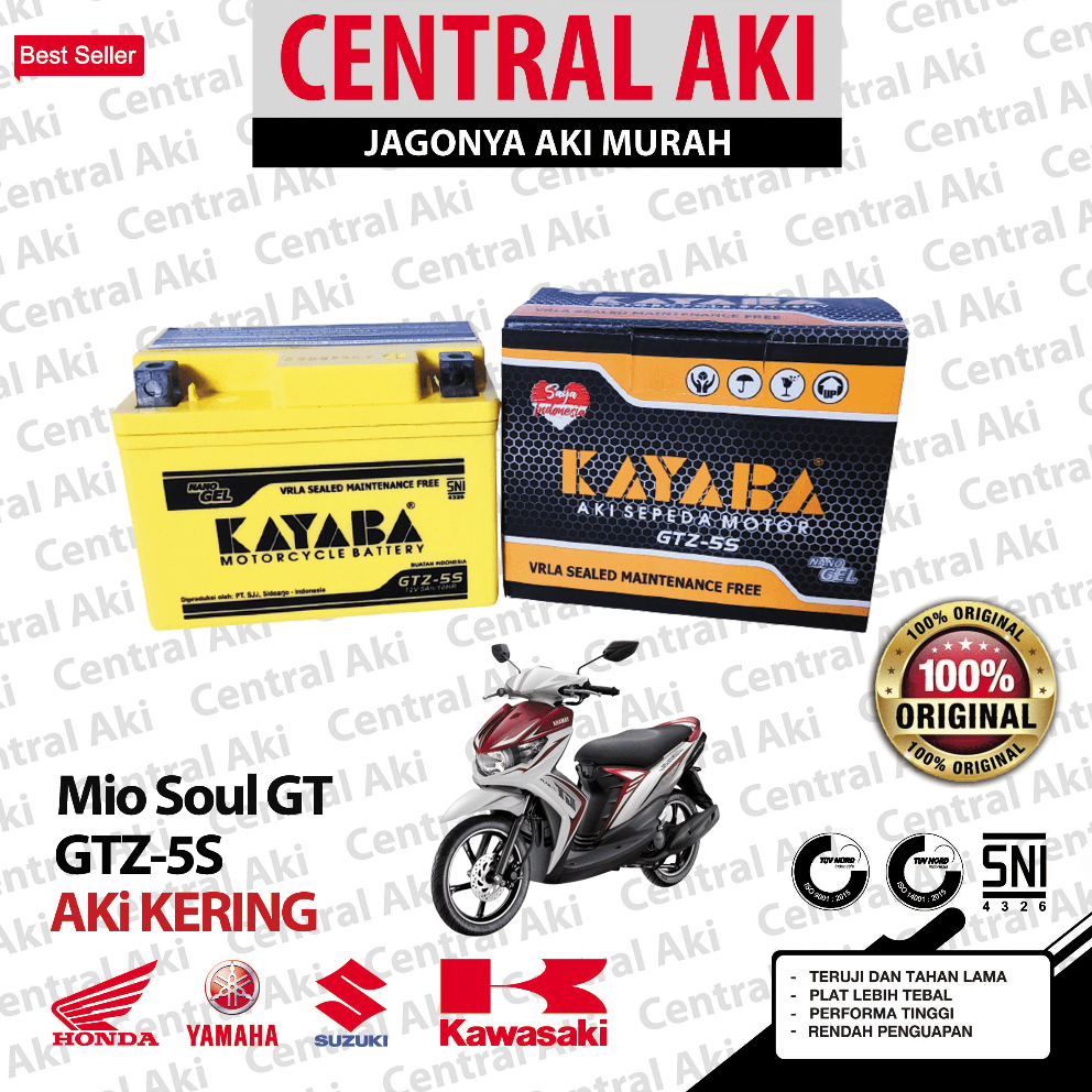 Aki Motor Mio Soul GT KAYABA GTZ5S Aki Kering