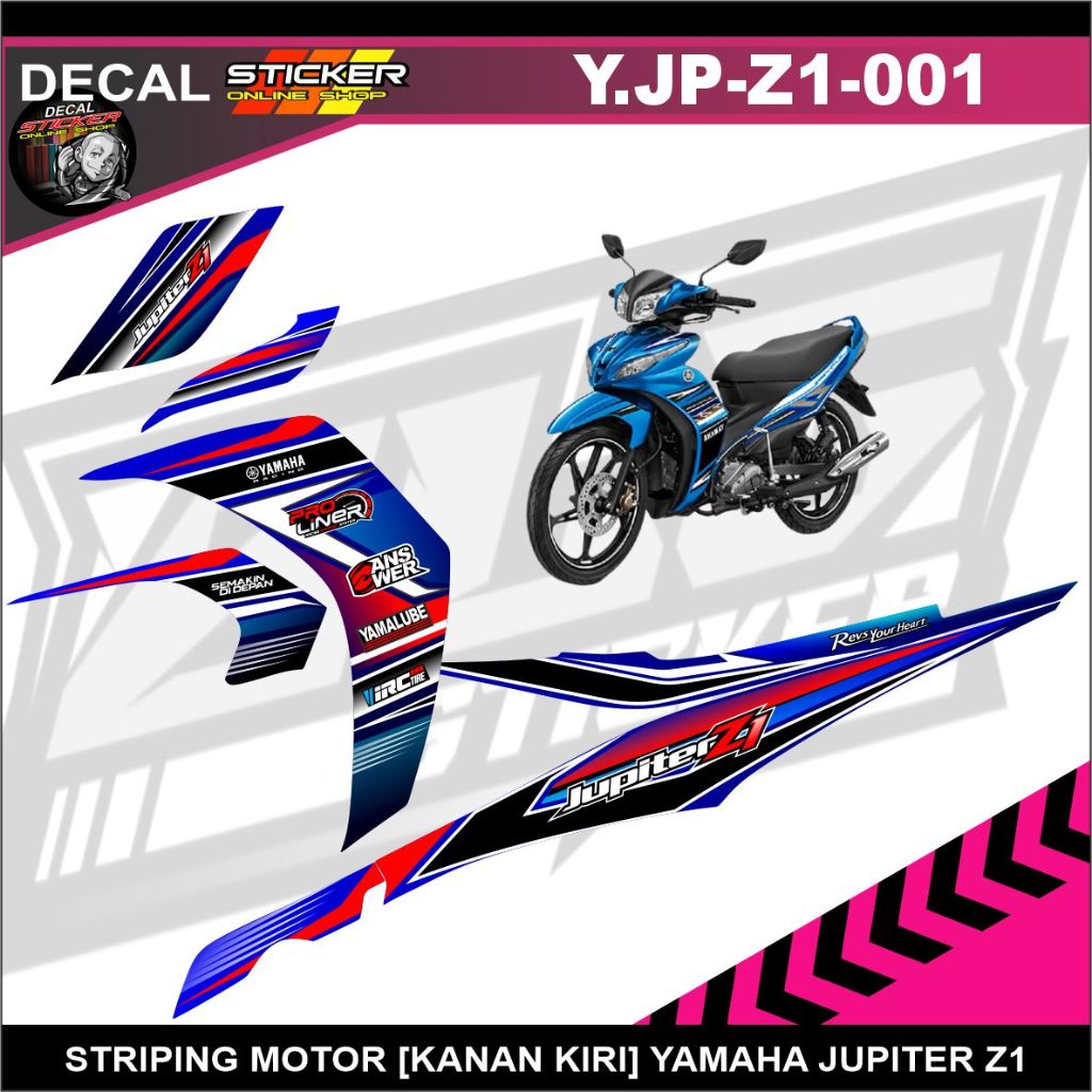 STIKER MOTOR YAMAHA JUPITER Z1 | DECAL STRIPING VARIASI RACING CUSTOM KEREN MURAH