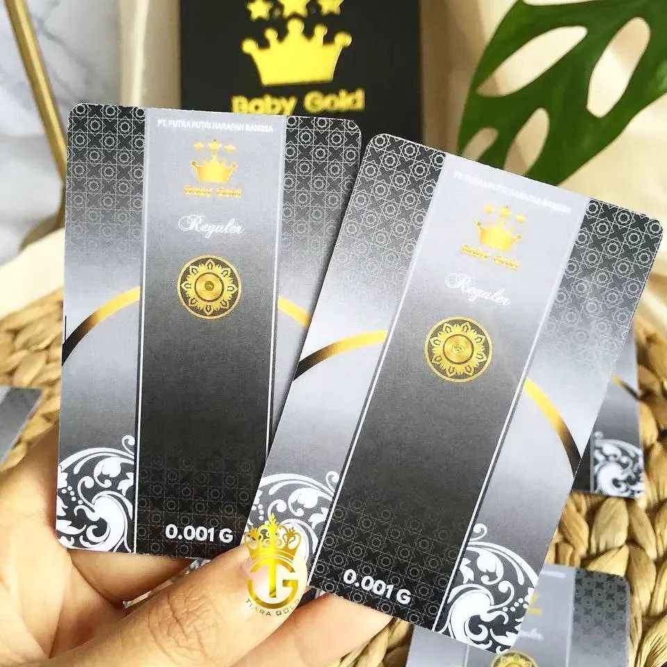 SOUVENIR DOORPRIZE BABY GOLD REGULER PVC 0,001 GRAM LOGAM MULIA 24KARAT HADIAH KADO EMAS