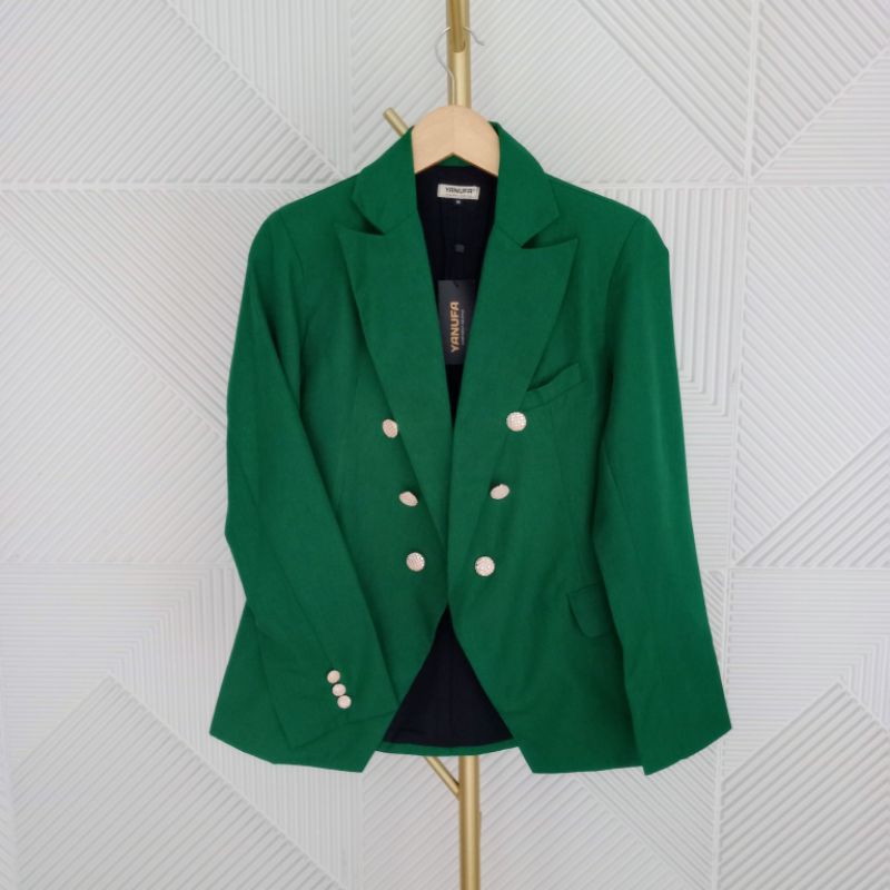 Blazer wanita double breasted jas formal semi formal wanita semi woll