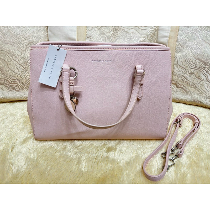 Charles & Keith Bow Detail Tote bag / Pink Handbag