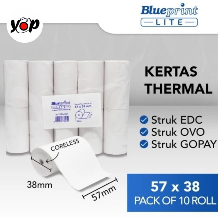 

Kertas Thermal Pack Of 10 Pcs 57x38 / Paper Thermal 57x38 Isi 10