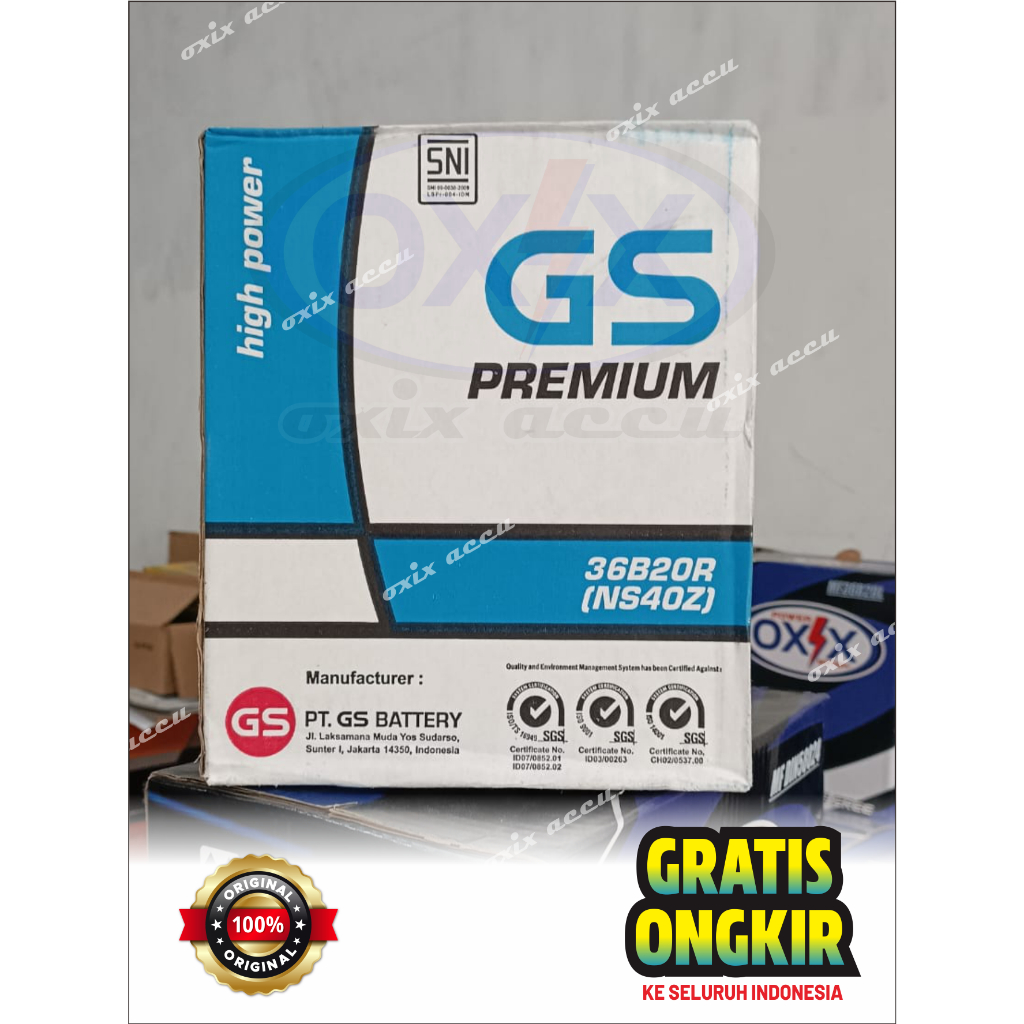 OXIX ACCU Aki Mobil GS ASTRA Premium NS40Z / NS40ZL ORIGINAL