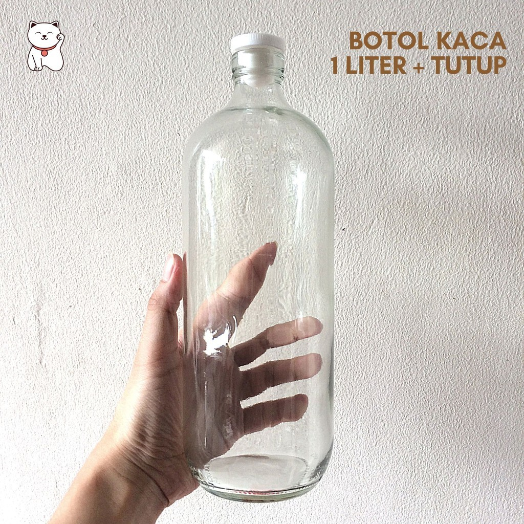 Botol Kaca Beling 1 Liter / Termurah Botol Jamu Kaca 1 Liter / Botol Kaca Serbaguna / Botol Kaca Ben