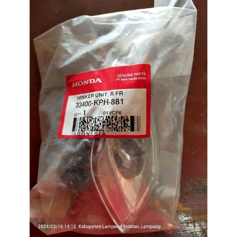 33400-KPH-881 AHM Original Honda Karisma Kanan Lampu Sen Depan