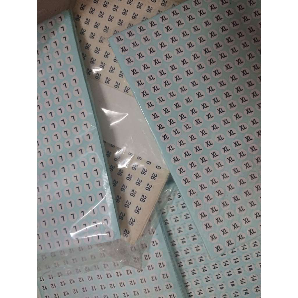 

Stiker Label Size Baju / Pakaian 10 lembar