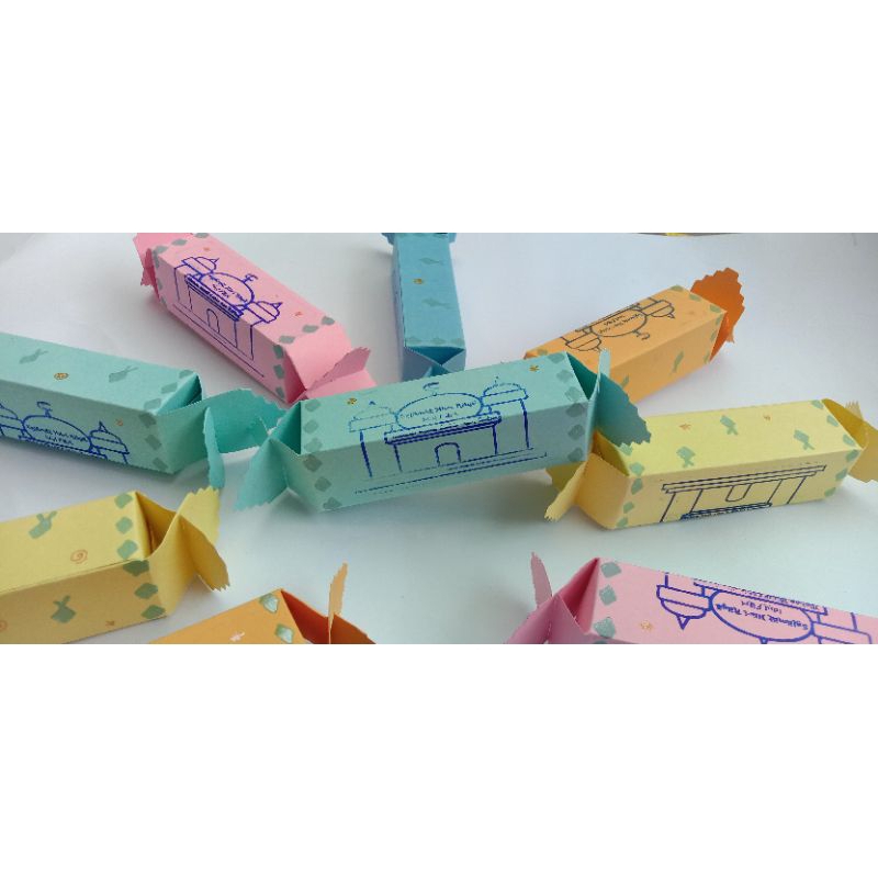 

amplop lebaran kekinian, lucu, estetik, bentuk permen yg cantik. pasti anak-anak suka. harga/20pcs ready stock ya, gk perlu PO