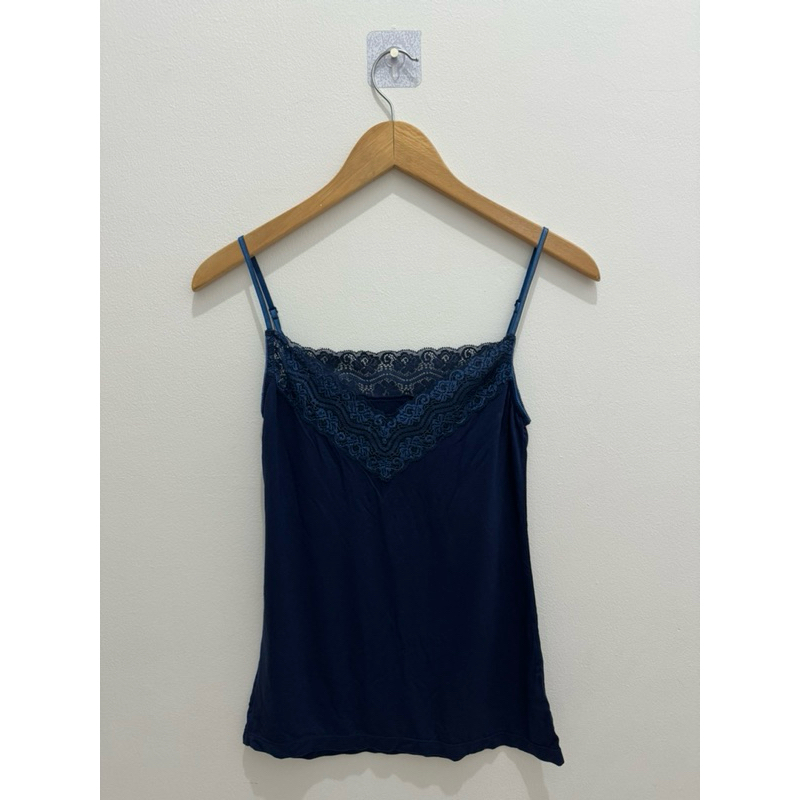 PRELOVED - Tanktop Renda Navy