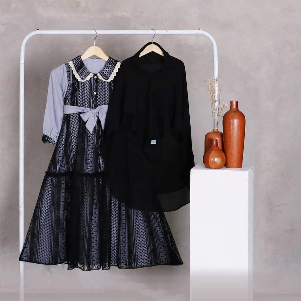 Terlaris Grosir gamis anak remaja wanita perempuan cewek tanggung Terbaru SANIA SET Usia 12Tahun 13T