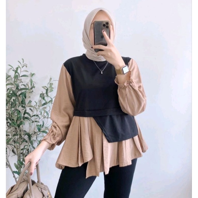 Top Produk AZELIAA TOP  BAJU KANTOR  KEMEJA KANTOR  ATASAN WANITA  BAJU WANITA  BLOUSE MUSLIM  PAKAI