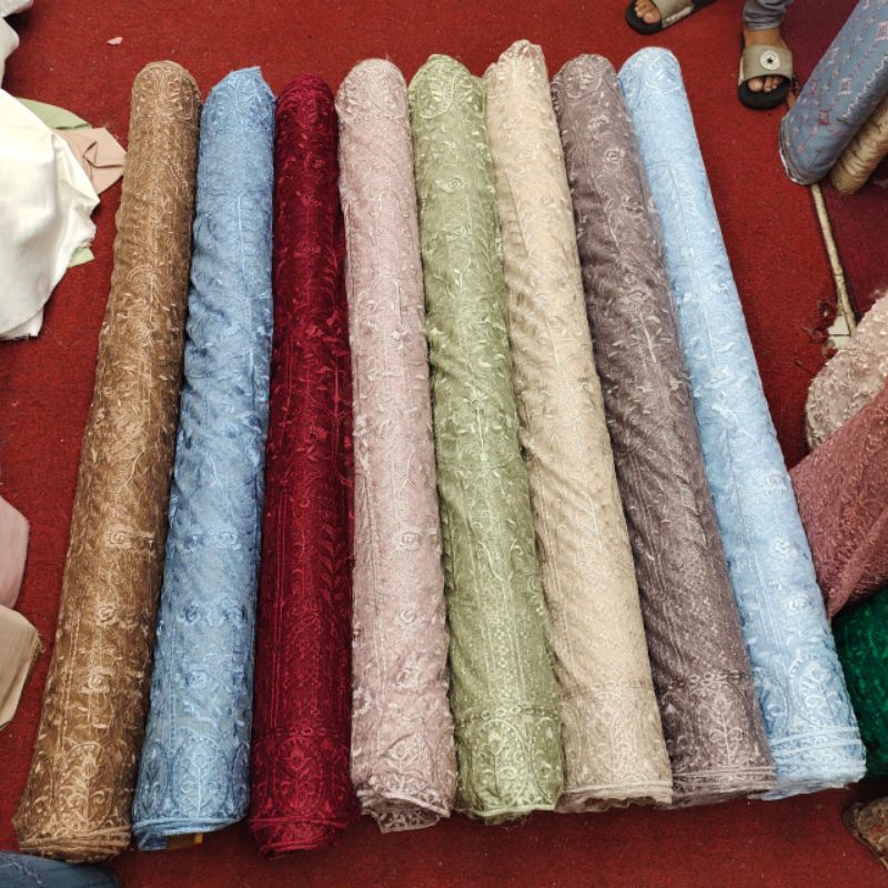 bahan tulle bordir motif sapto