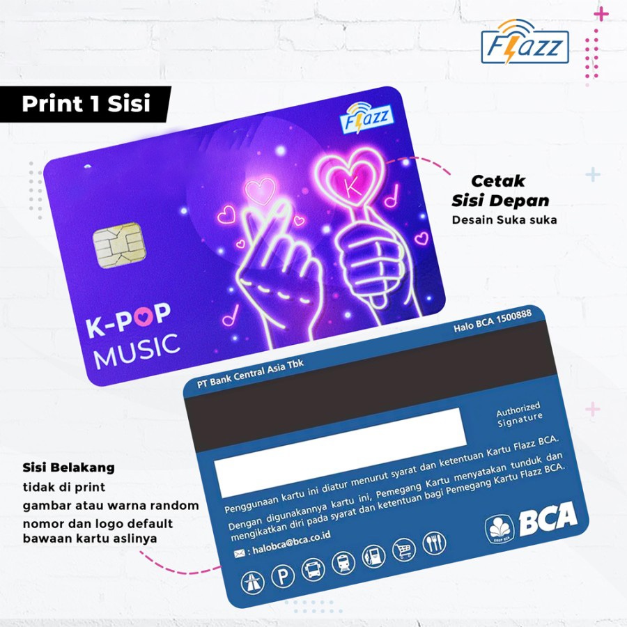 Kartu flazz bca gen 2 custom 1 sisi