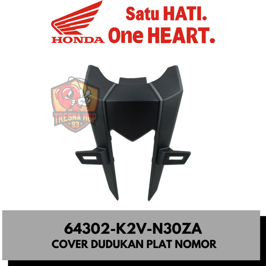 64302-K2V-N30ZA COVER DUDUKAN PLAT NOMOR HITAM DOFF NEW VARIO ESP 125 K2V ORIGINAL | COVER FR TOP 64