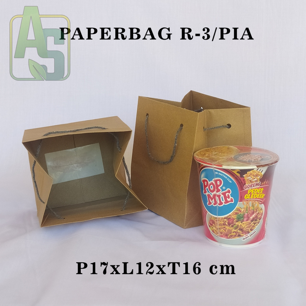 

PAPERBAG R-3/PIA COKELAT POLOS UKURAN P17 x L12 x T16 CM