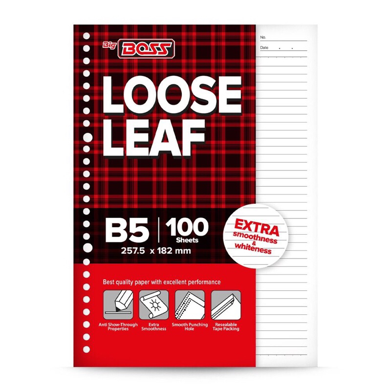 

Loose Leaf B5 Bergaris 100 lembar - Isi Binder