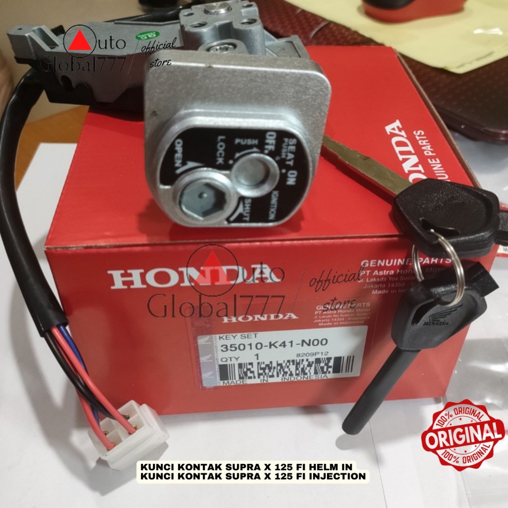 Kunci Kontak Supra x 125 fi Injection Original Honda Kontak Supra x 125 fi Helm In set kunci jok Hon