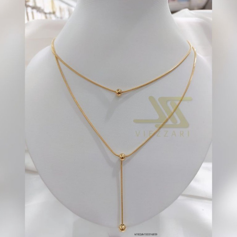 LHJ218 Free Ongkir KALUNG TITANIUM 2 LAYER KALUNG WANITA GOLD