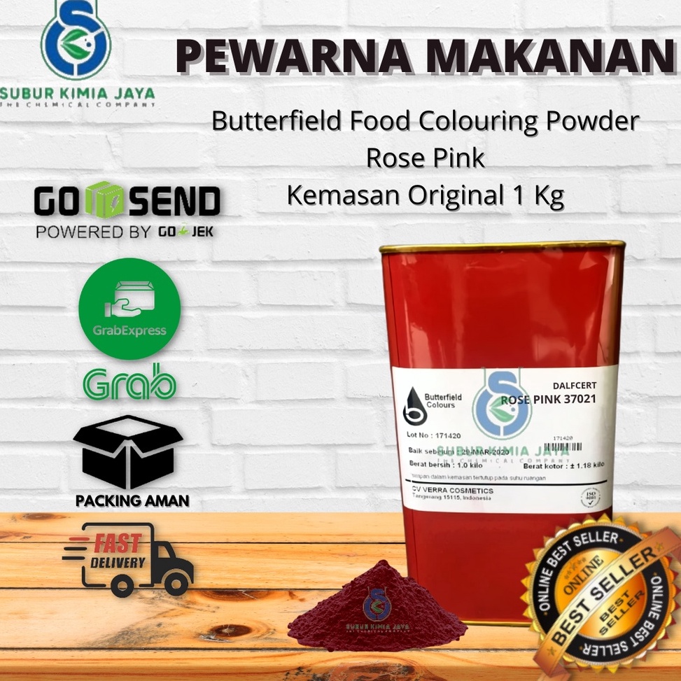 

WVI792 99 BRANDS FESTIVAL Butterfield Food Coloring Rose Pink Pewarna makanan Rose Pink 1 KG