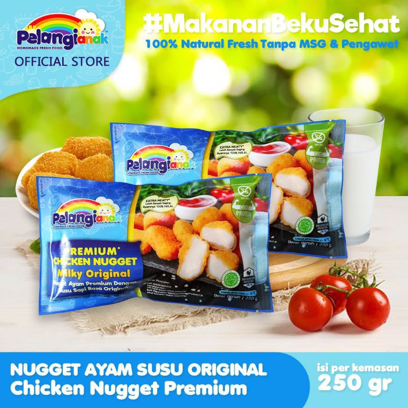 

Chicken Nugget Milky Original (250 gr)/Nugget Ayam Susu/Pelangi Anak Frozen Food