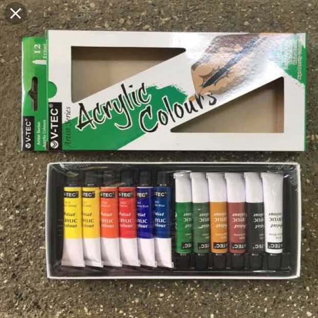 

Terkini Cat acrilic vtec 12 warna 12 ml ZZE