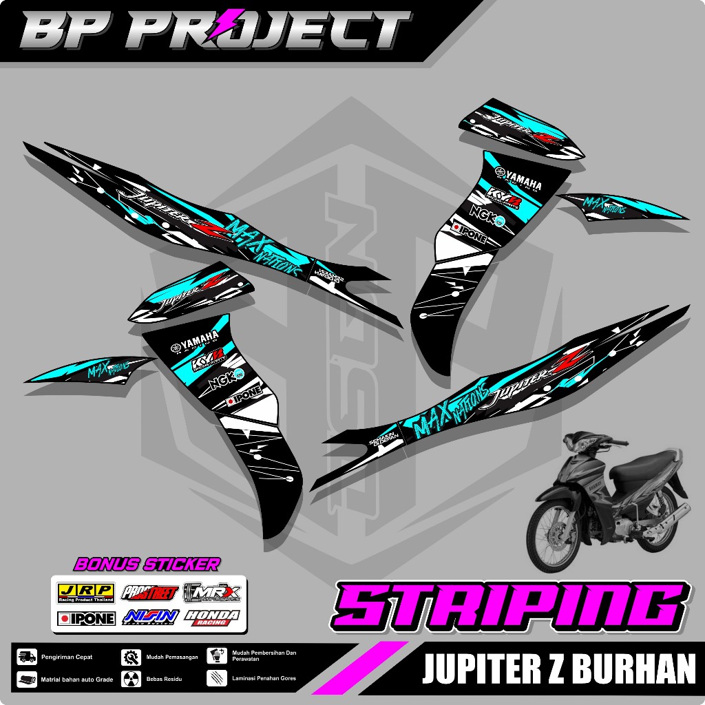 STICKER STRIPING JUPITER Z LAMA BURHAN - STICKER MOTOR LIST VARIASI MOTOR YAMAHA JUPITER Z BURHAN