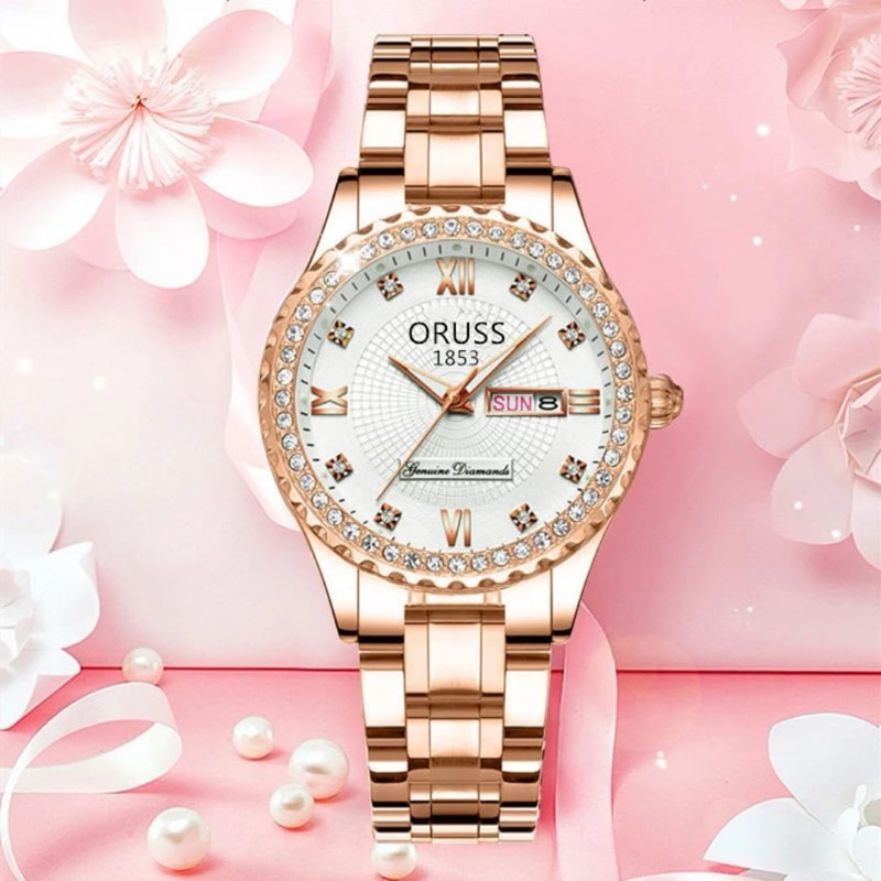 COD Jam Tangan Wanita Diamond Oruss Original Anti Air Garansi