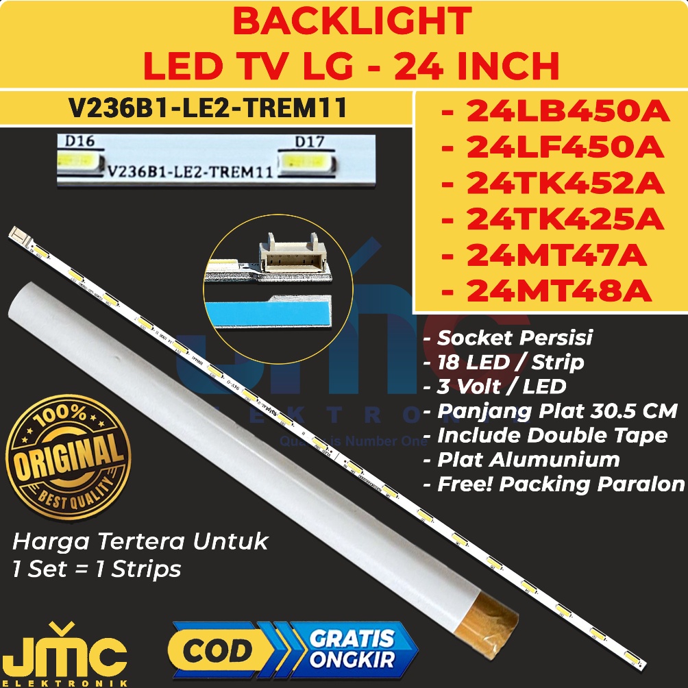 Reay stk BAKLIGHT TV LE LG 24LB45A 24LF45A 24MT47A 24MT48A 24TK452A 24LB452 24LF45 24LB45 24MT47 24T