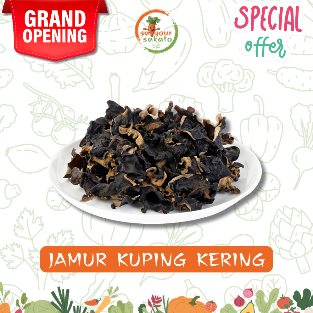 

Jamur Kuping Kering 100gr Saiyour Sakato