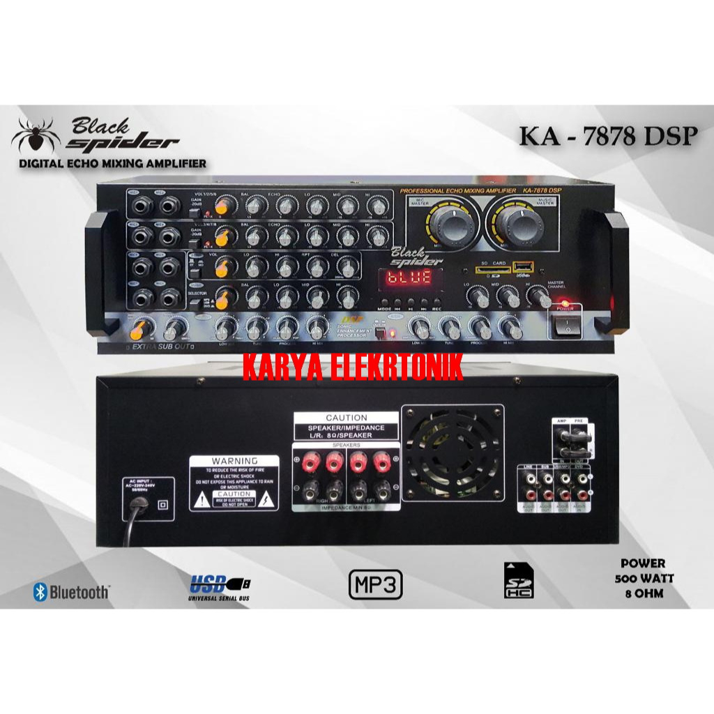 AMPLI BLACKSPIDER KA7878 AMPLIFIER BLACK SPIDER KA 7878 KA-7878 ORI