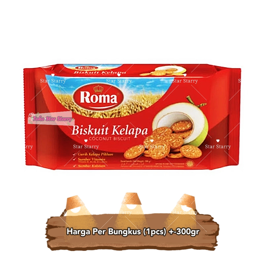 

[Per Bungkus] Roma Biskuit Kelapa 300gr / Biskuit Roma Kelapa MAYORA ROMA Snack Viral Hala MUI