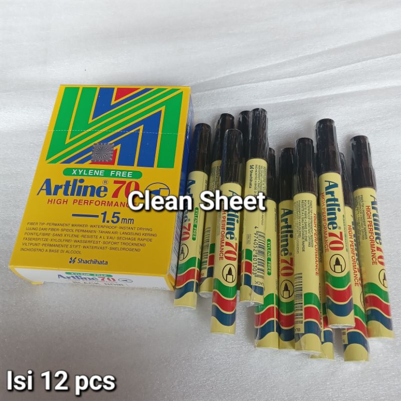 

ARTLINE 70 spidol permanen hitam isi 12 pcs