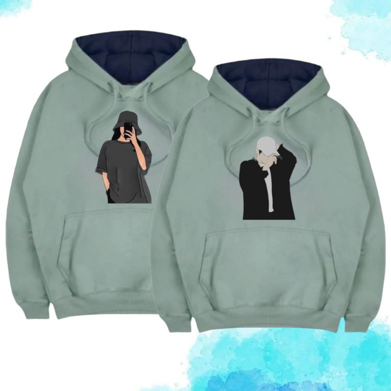 jaket anime couple atau satuan Hoodie sweater lucu 2024