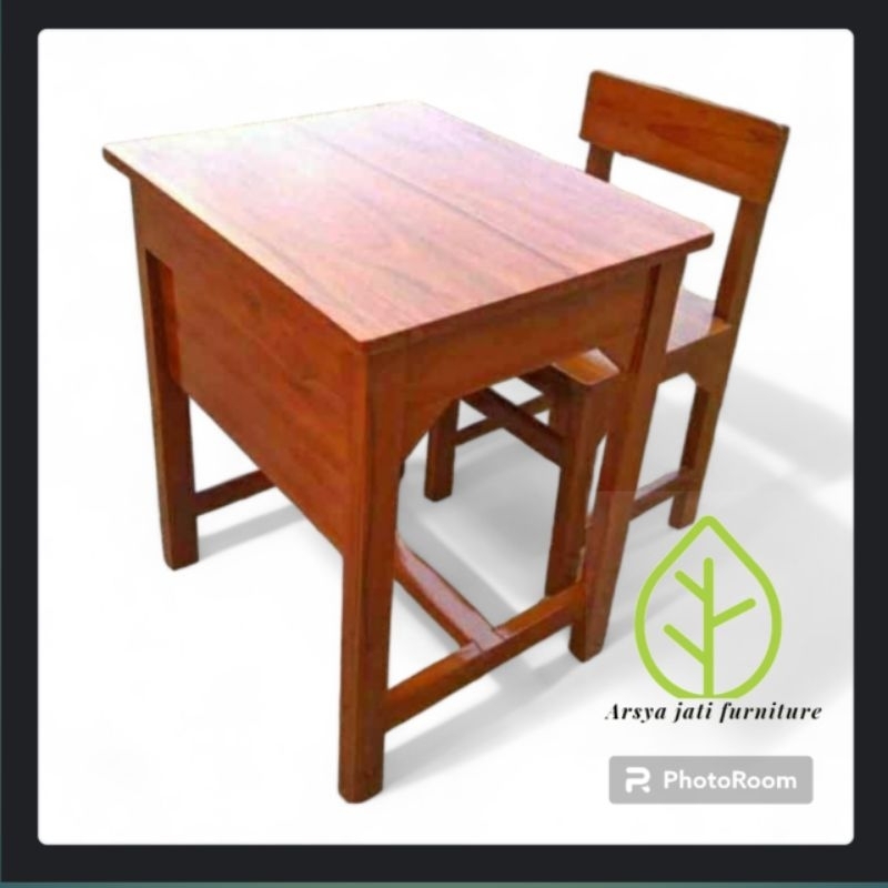 [ TERMURAH ] Set kursi dan meja lengkap kayu jati / impress / kursi meja sekolah /furniture jepara